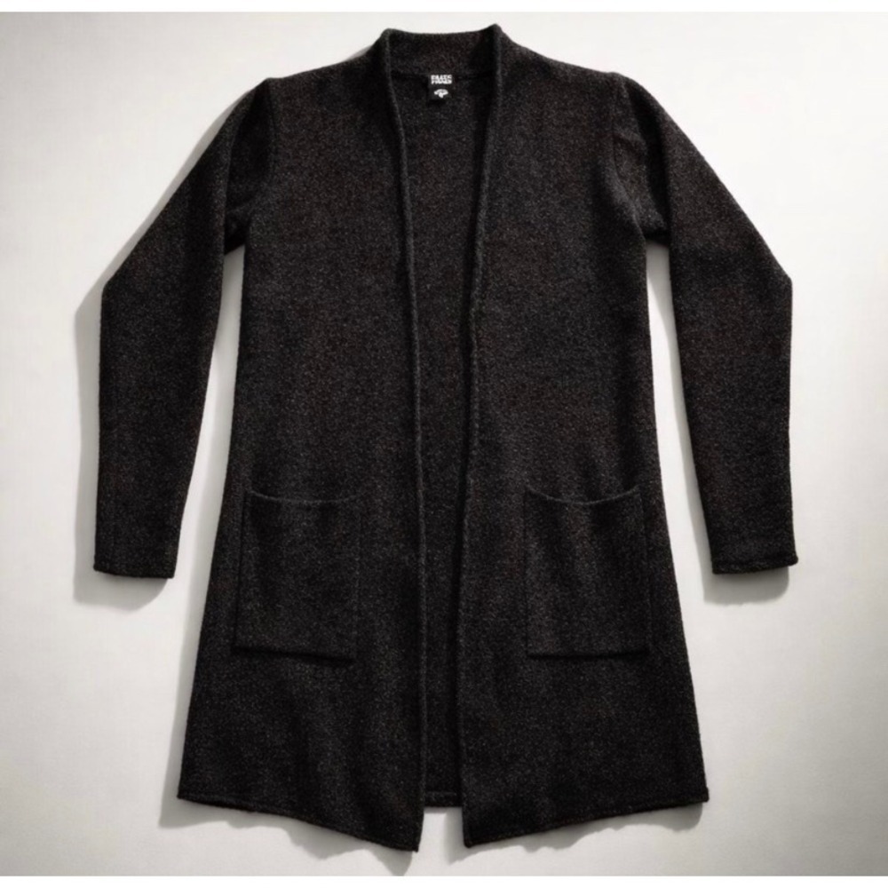 Eileen Fisher Lagenlook Italian Cardigan Sweater Brown Minimalist Quiet Luxe-S